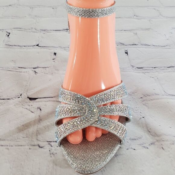 🩵NIB Dream Pairs Silver Glitter "Amore" Heels Size 10 - Picture 4 of 12